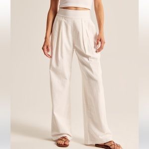 Abercrombie & Fitch wide leg linen blend pants size M regular